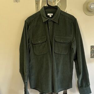 Reiss Men’s Bonucci Corduroy Shirt Jacket — Dark Green Nw/oT (XL)